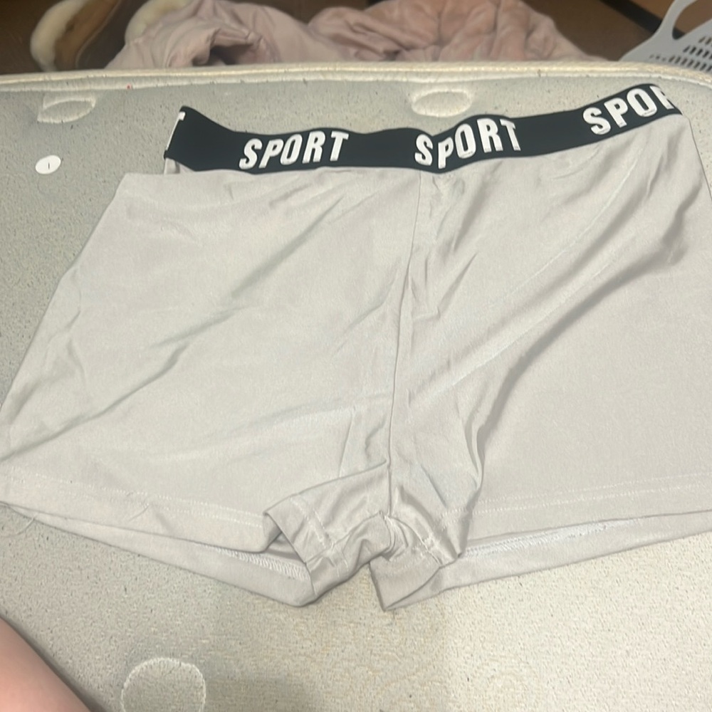 White shorts. Fairly worn in.